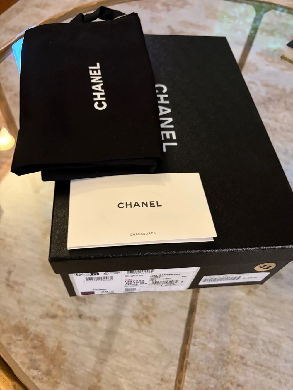 CHANEL Burgundy Patent Leather Square-Toe Slingback Mules. Brand New. Size 8.5